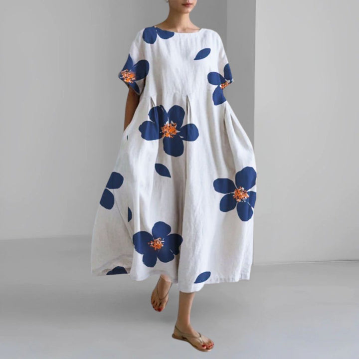 ANNE® | BLOMSTERPRINT KJOLE MED RUND HALS