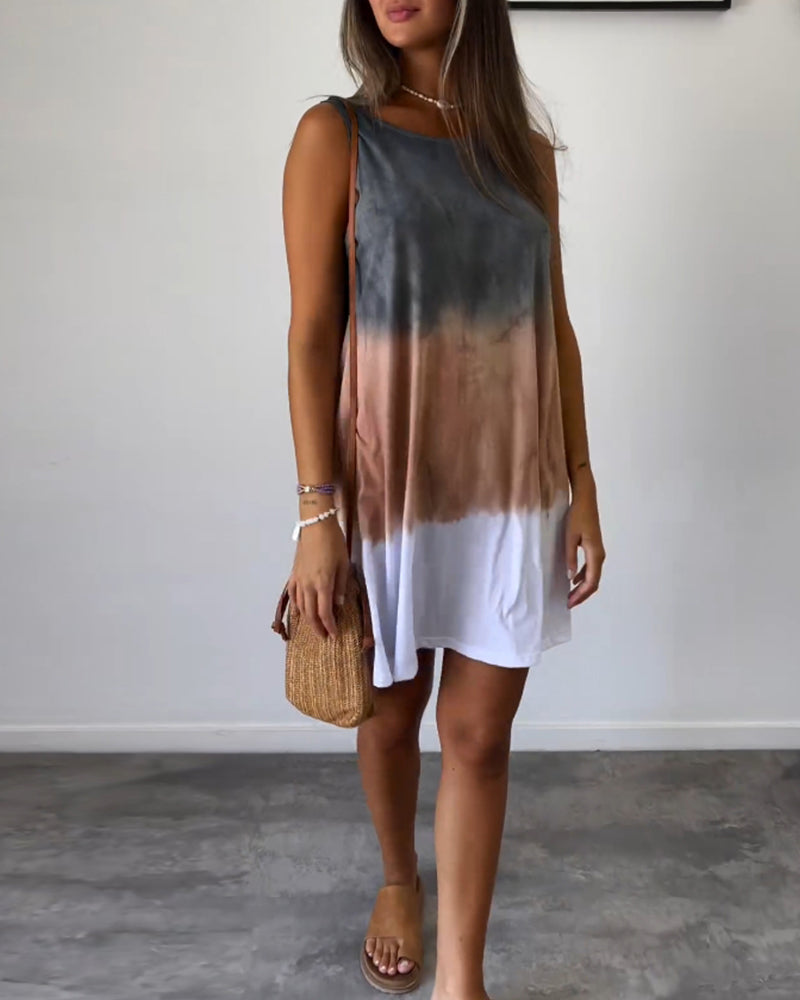 Josie - Gradient Tie Dye Print Mini Kjole