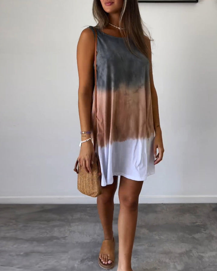 Josie - Gradient Tie Dye Print Mini Kjole