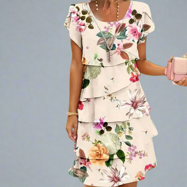 Ismene | Elegant Floral Maxi Kjole med Luftig Eleganse