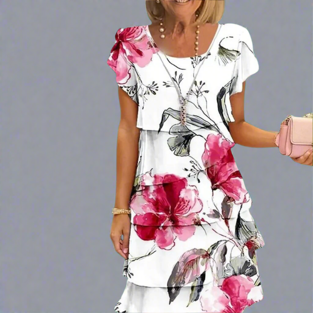 Ismene | Elegant Floral Maxi Kjole med Luftig Eleganse