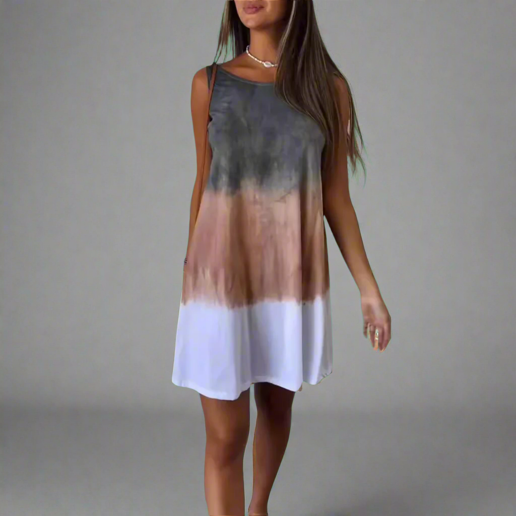 Welflinde | Trendy Mini Kjole med Tie-Dye Utseende