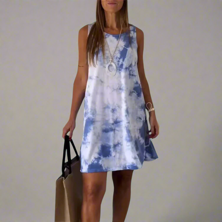Welflinde | Trendy Mini Kjole med Tie-Dye Utseende