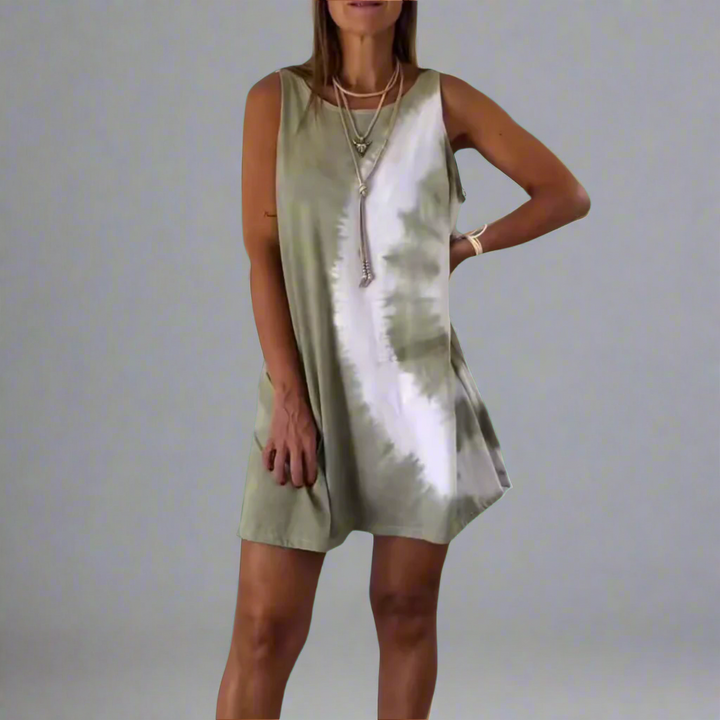 Welflinde | Trendy Mini Kjole med Tie-Dye Utseende