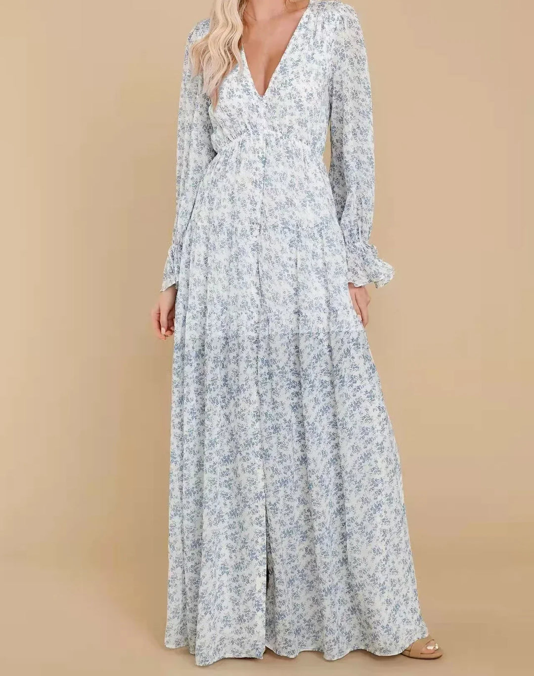 Nancy | Maxi Chiffon Casual Kjole