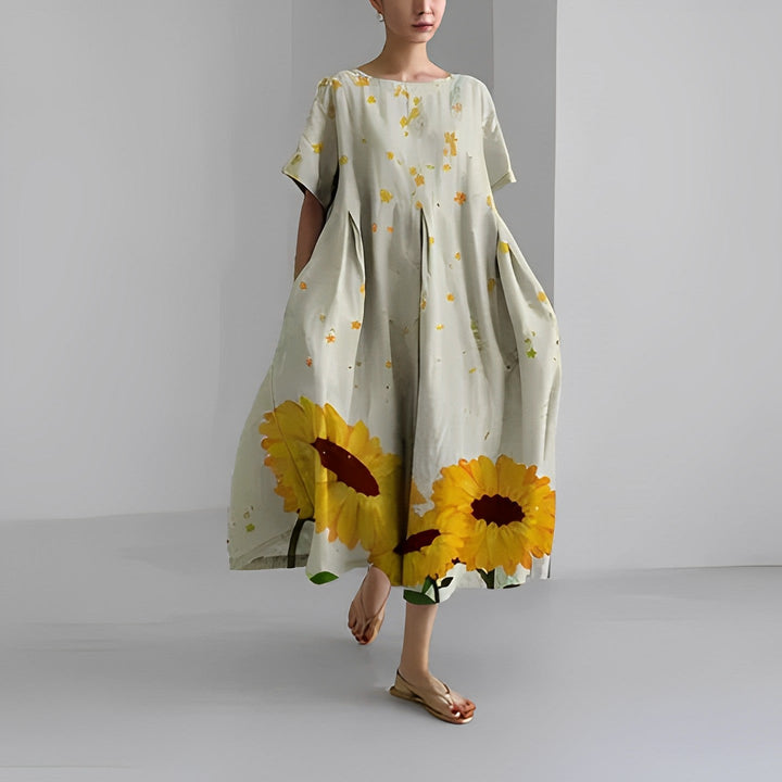 Daisy - Retro Stor Sving Løs Maxi Kjole