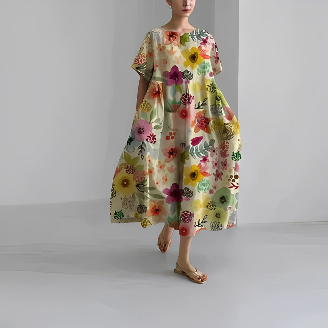 Daisy - Retro Stor Sving Løs Maxi Kjole