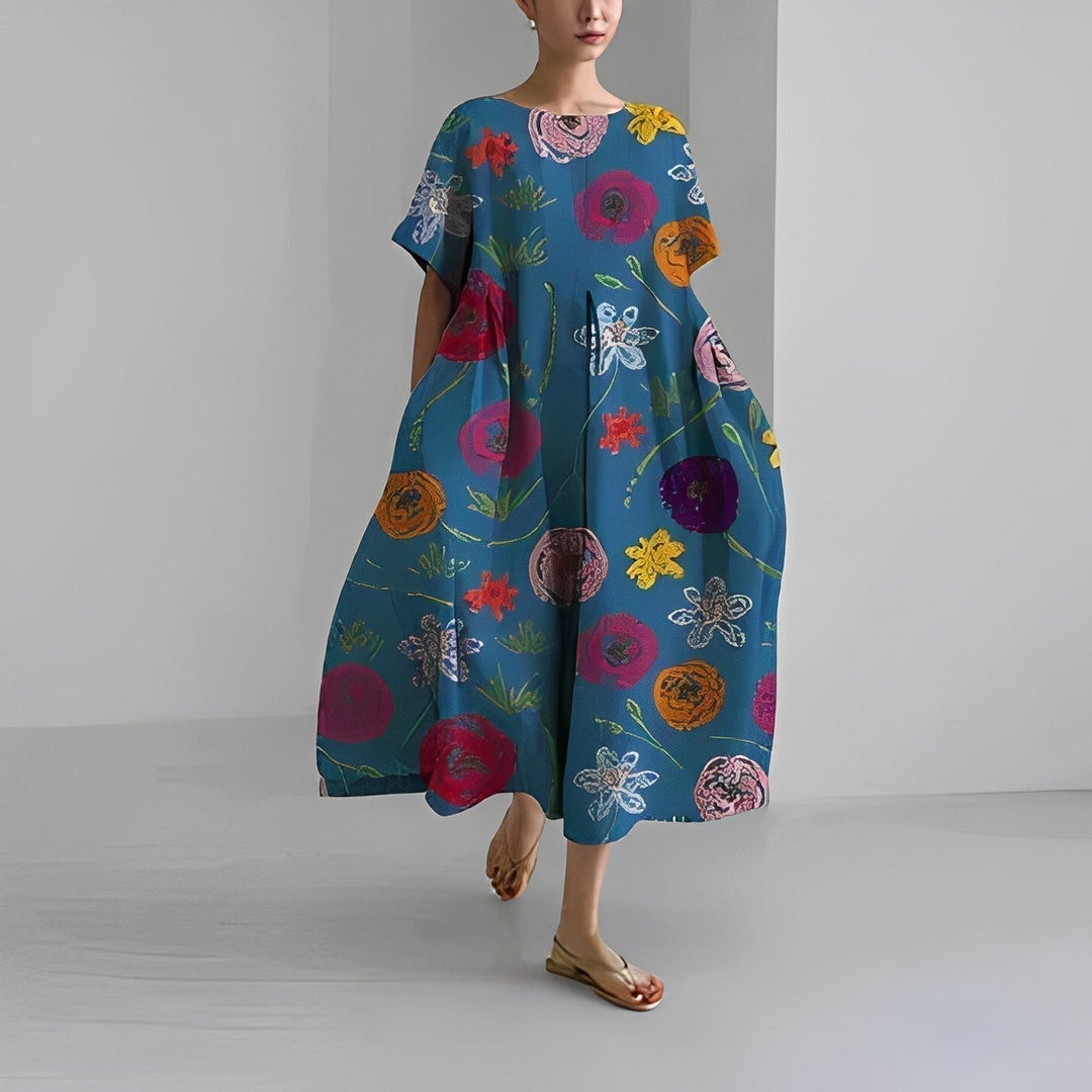 Daisy - Retro Stor Sving Løs Maxi Kjole