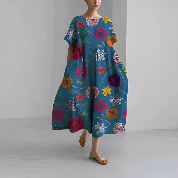 Daisy - Retro Stor Sving Løs Maxi Kjole
