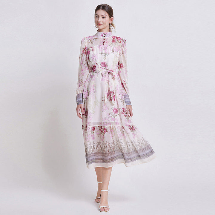 Sarah | Elegant Blomster Chiffon Kjole