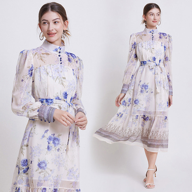 Sarah | Elegant Blomster Chiffon Kjole