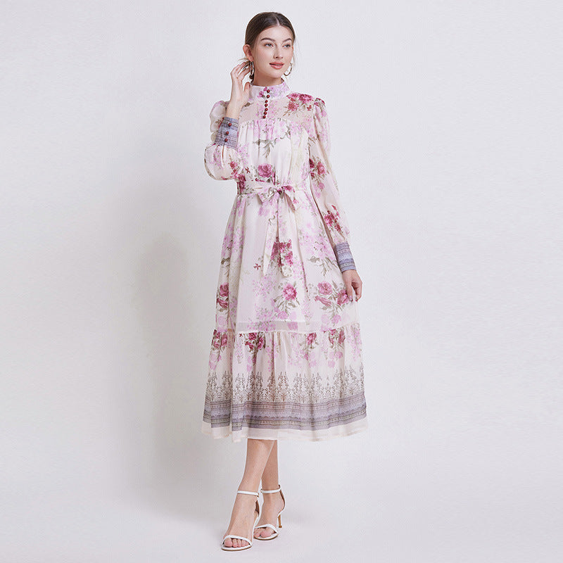 Sarah | Elegant Blomster Chiffon Kjole