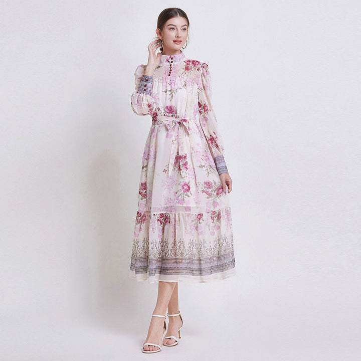 Sarah | Elegant Blomster Chiffon Kjole