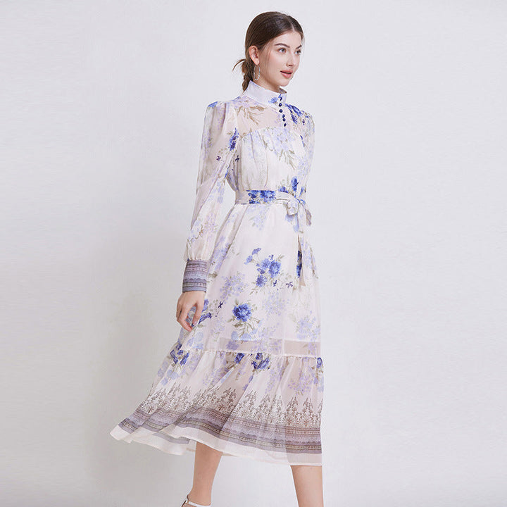 Sarah | Elegant Blomster Chiffon Kjole