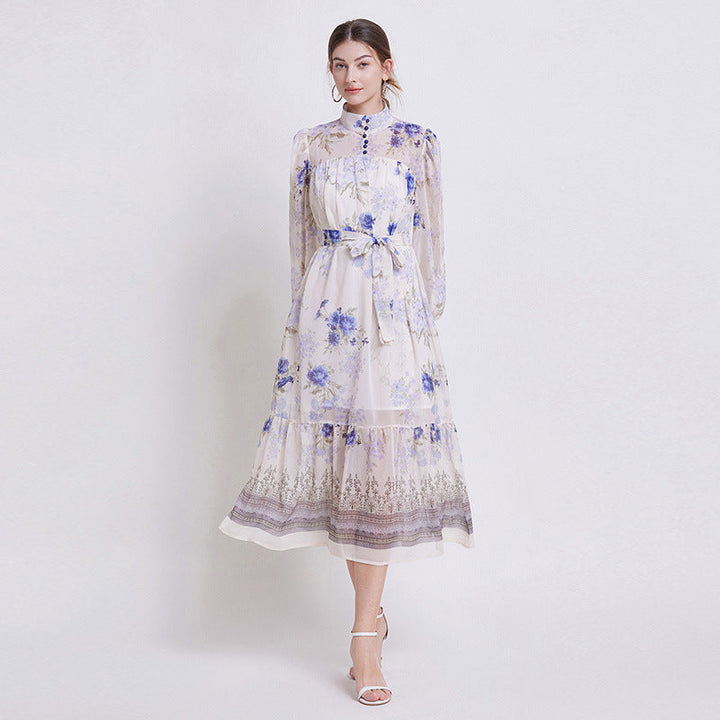 Sarah | Elegant Blomster Chiffon Kjole