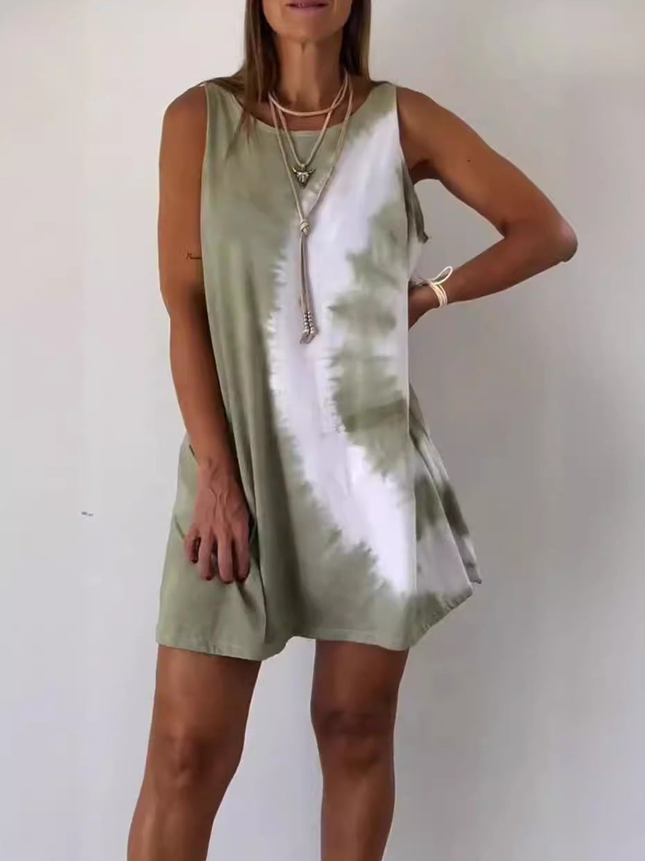 Josie - Gradient Tie Dye Print Mini Kjole