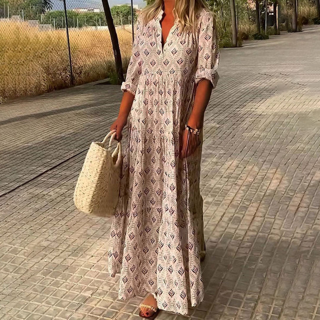 Nora - Elegant Boho Maxi Kjole