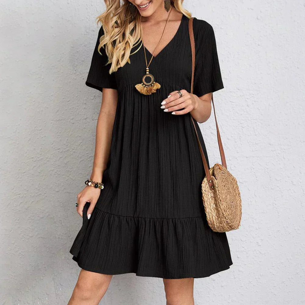Hadley - Boho Chic Volangkant Mini Kjole