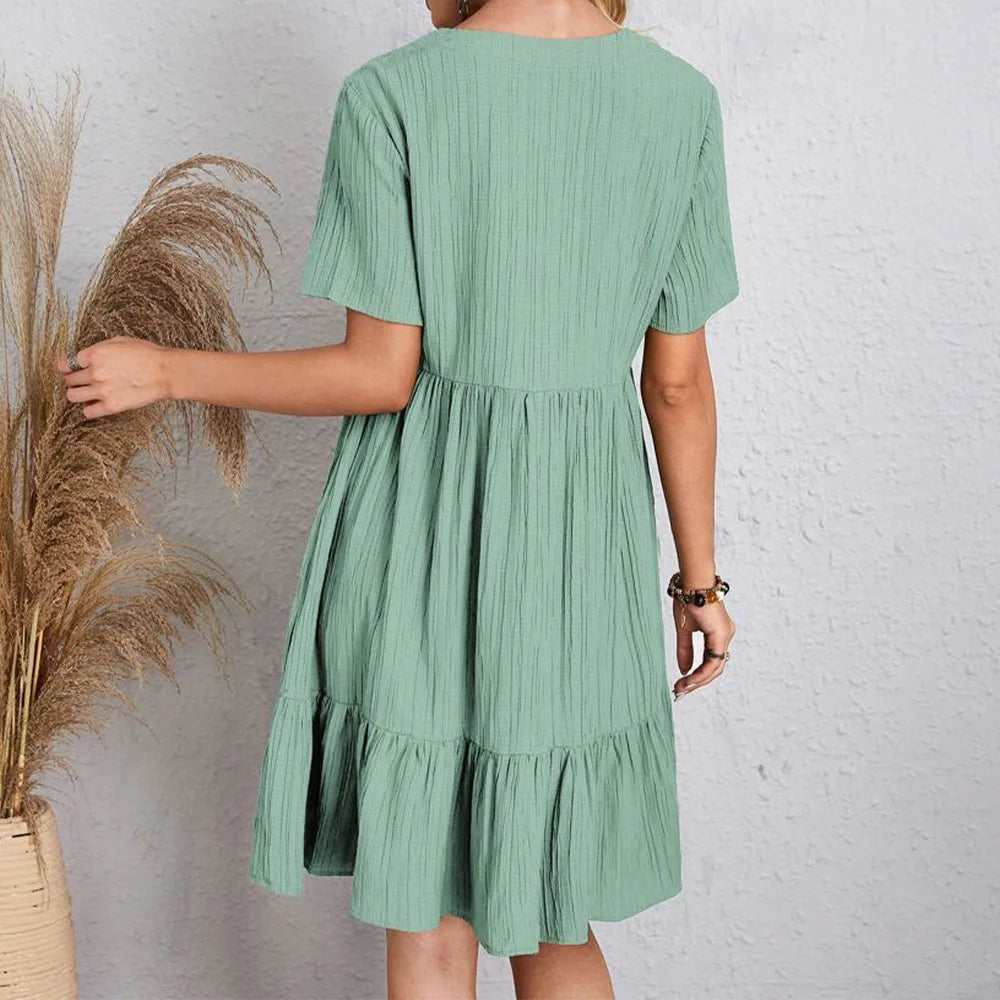 Hadley - Boho Chic Volangkant Mini Kjole