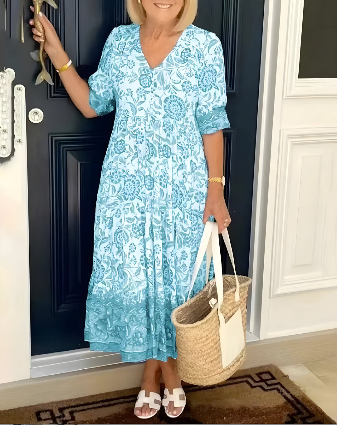 Tiva™ - Elegant blomstret kjole