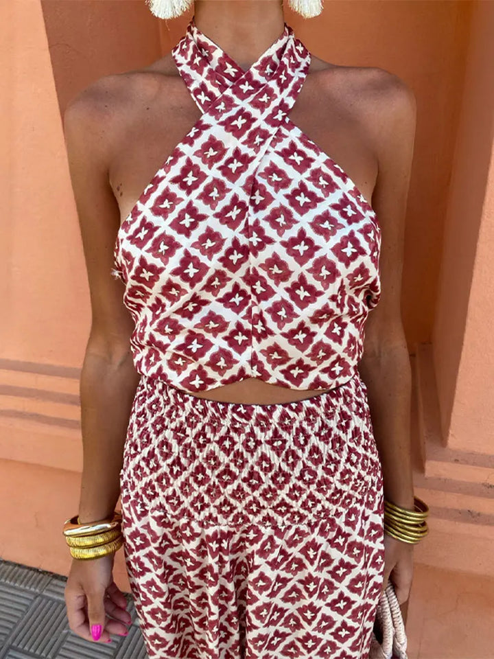 Emily - Elegant, Rynket Midikjole med Off-Shoulder Design