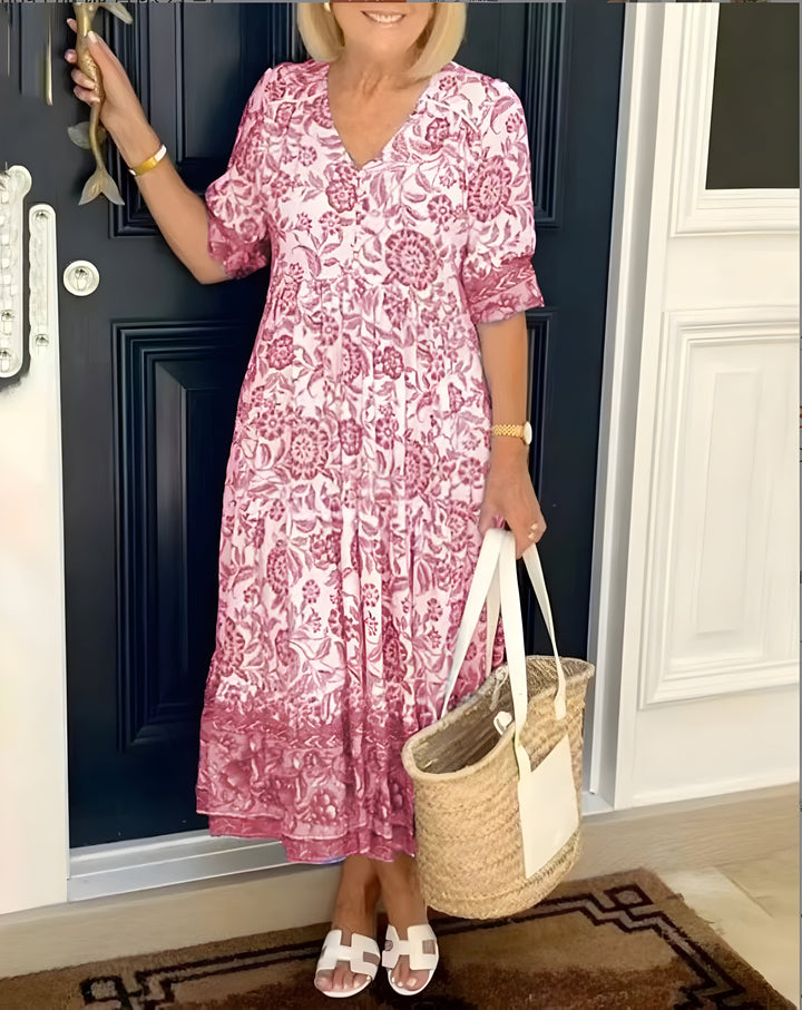 Tiva™ - Elegant blomstret kjole