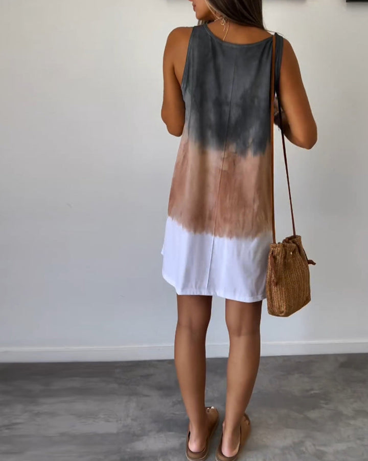Josie - Gradient Tie Dye Print Mini Kjole