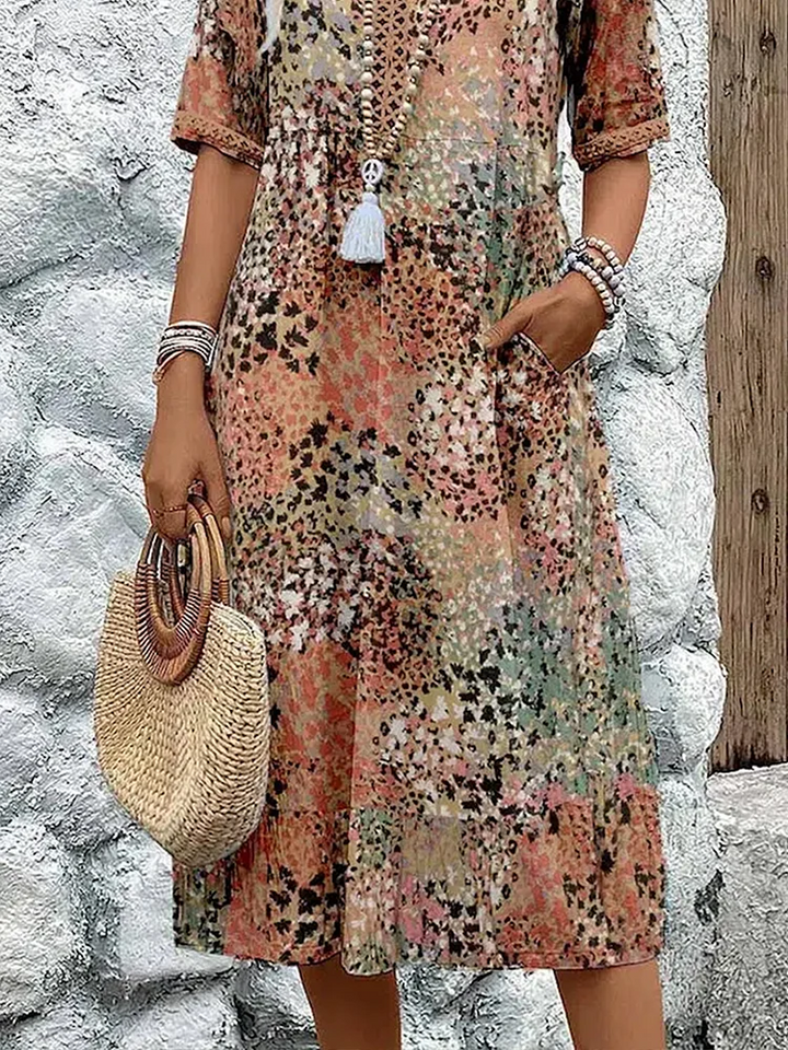 Fatima - Kjole med Blomsterdesign