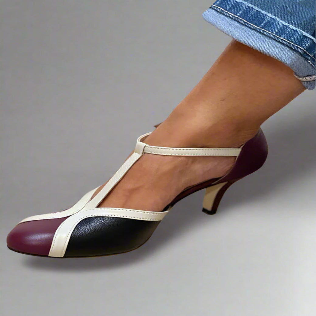 Theresa | Elegant T-Strap Hæler for Komfort Hele Dagen