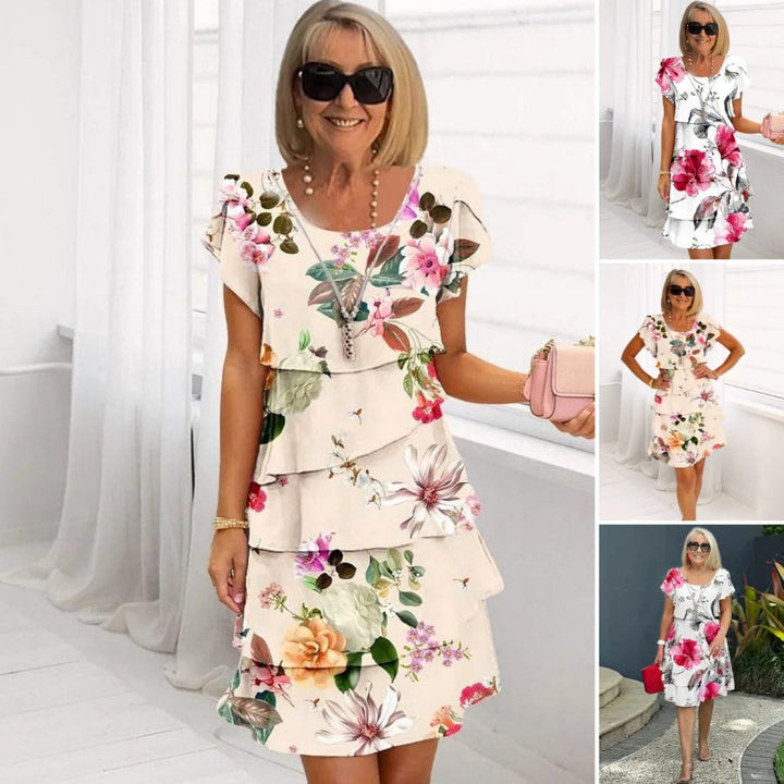 Lyra - Grasiøs Floral Elegance Kjole