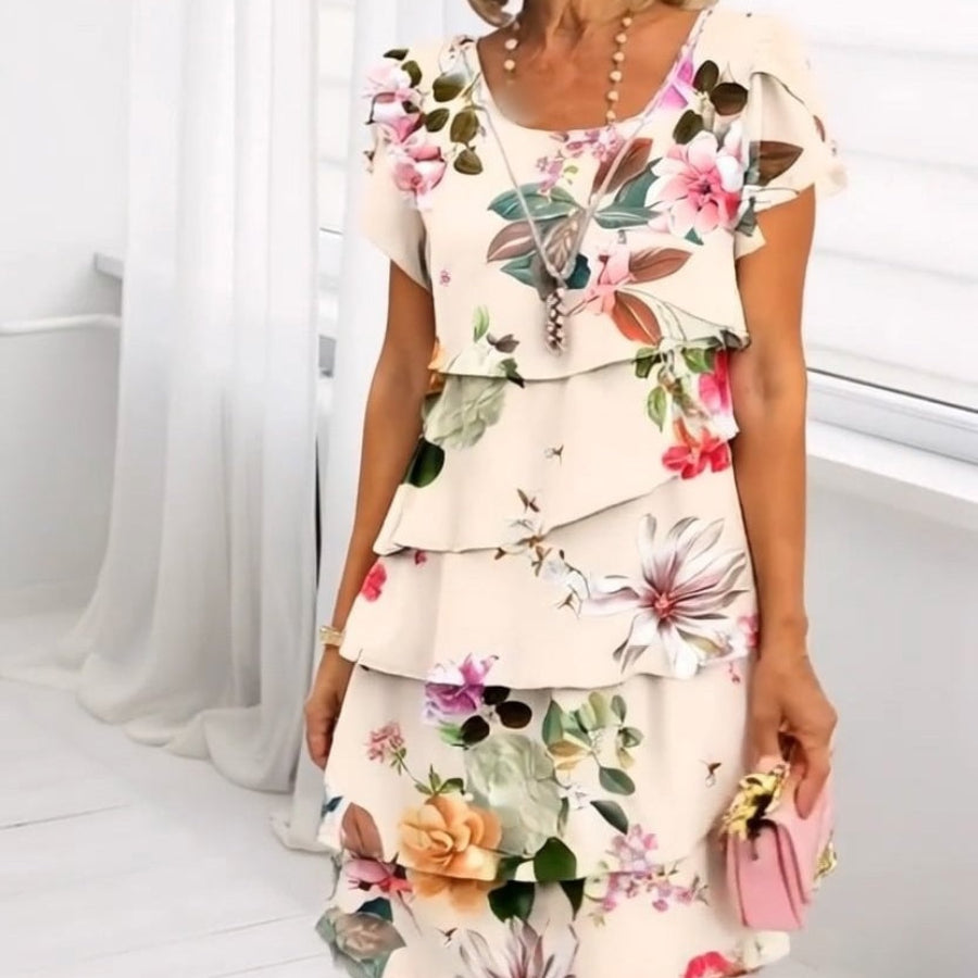 Lyra - Grasiøs Floral Elegance Kjole