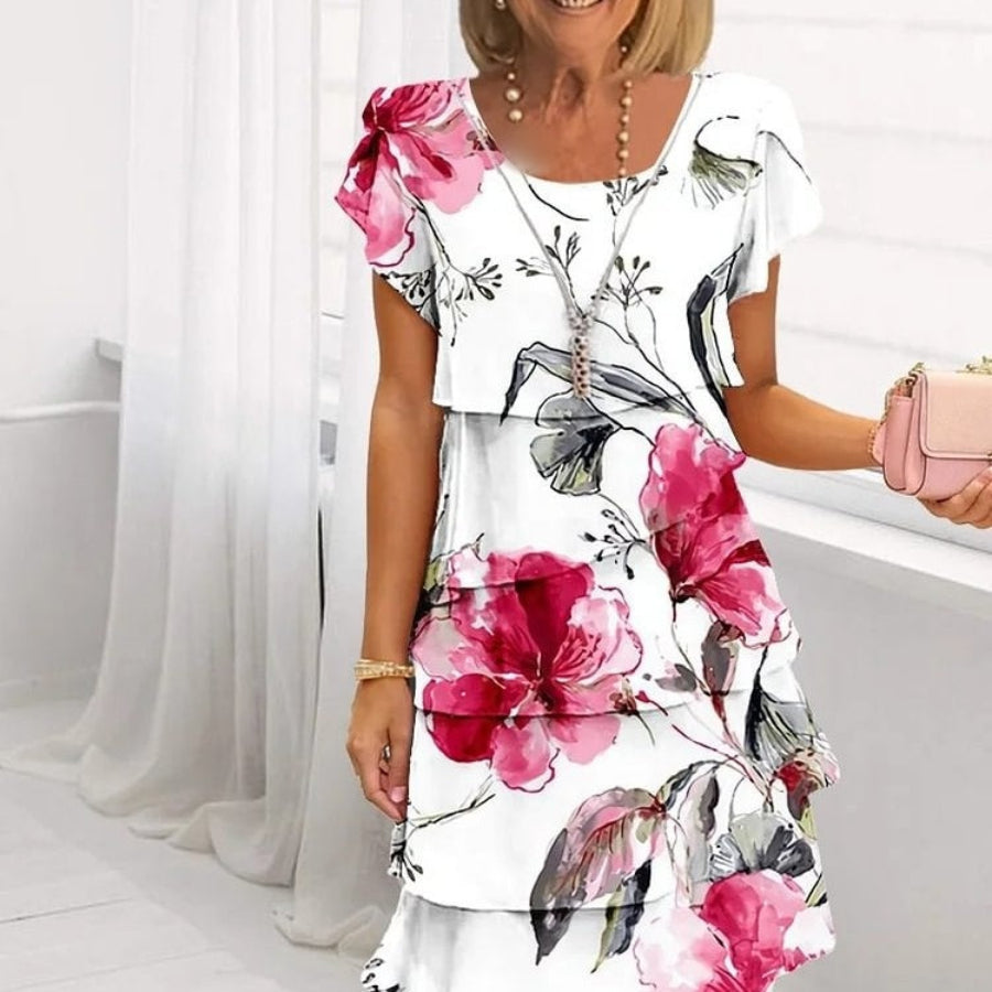 Lyra - Grasiøs Floral Elegance Kjole