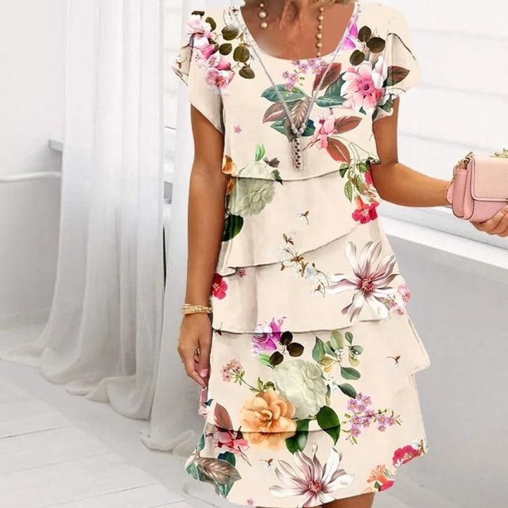 Lyra - Grasiøs Floral Elegance Kjole