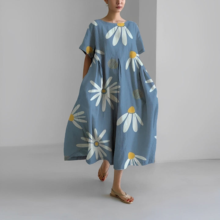 Daisy - Retro Stor Sving Løs Maxi Kjole